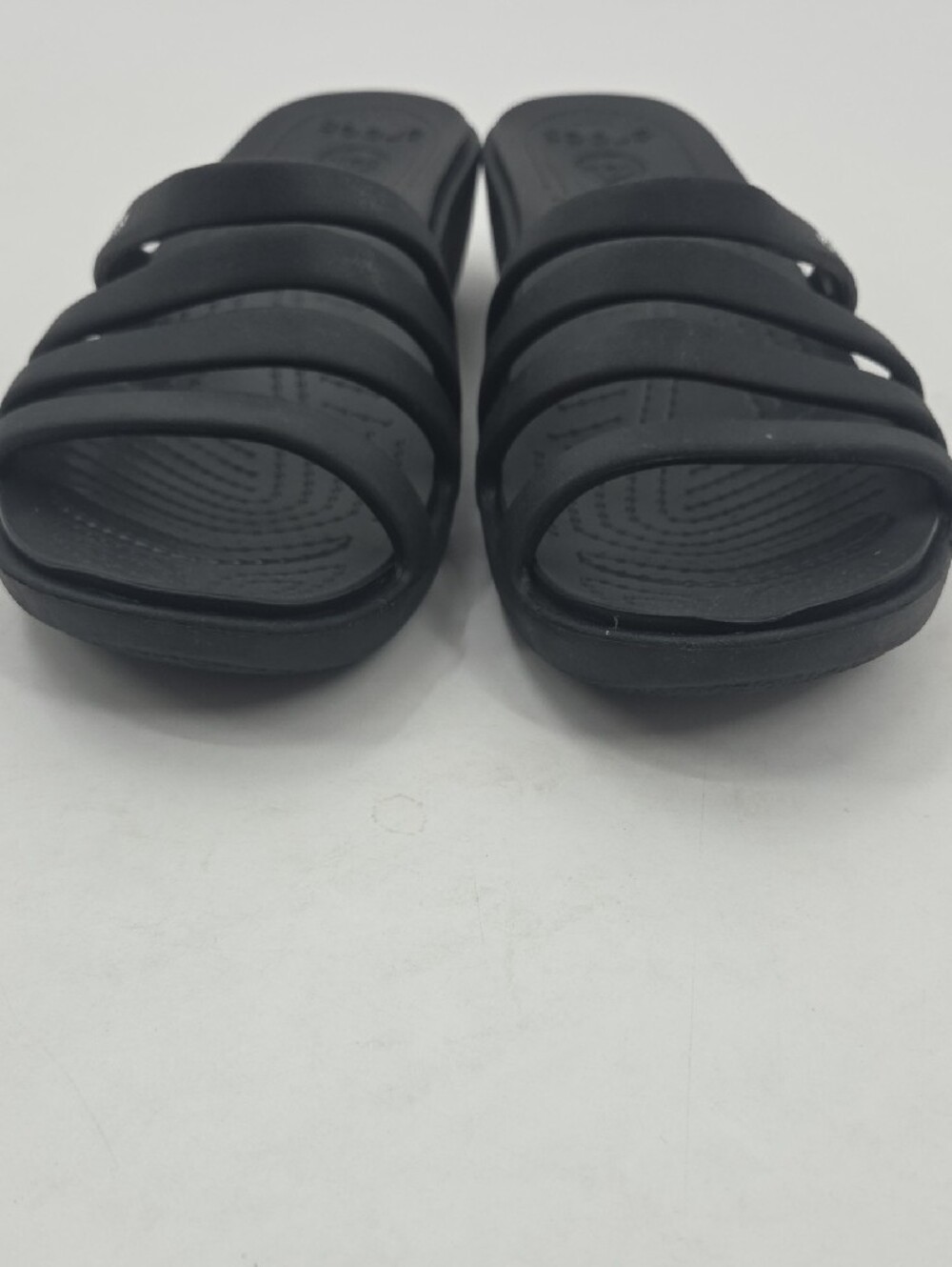 Black CROCS Strappy Slide Sandals - Picture 12 of 16